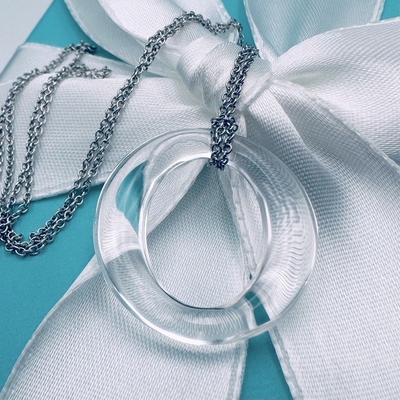 RARE Tiffany & Co. Platinum Rock Crystal Sevillana Necklace 17” with Packaging - Picture 4 of 9